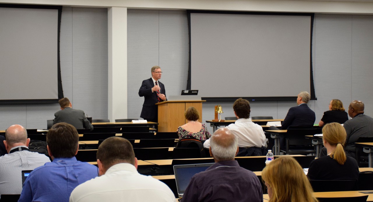 ABS Americas Division President Jim Watson presenting at ABS-hosted Ship Operators Cooperative Program.